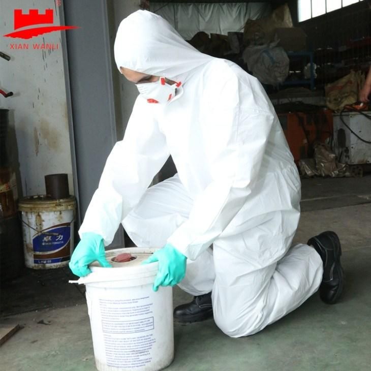 CE En14126 Hospital Protective Medical Mircroporous Anti-Virus Working Disposable Type 5/6 Coverall