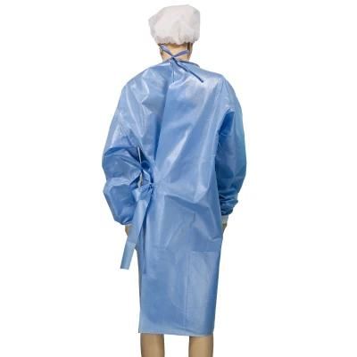 Customized Non-Woven Fabric Gowns China SMS Surgical Gown Fluid-Resistant Disposable Medical Protective Clothing