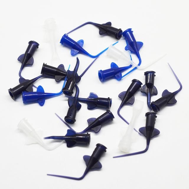 Dental Disposable Syringe Tip Irrigation Tips 200PCS/Bag Blue White Transparent