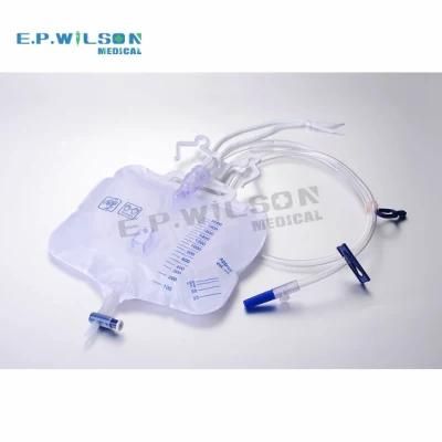 Hospital 2000ml Disposable Urinary Drainage Bag with Outlet Valve for Patients