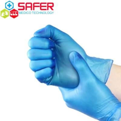 Cheap Blue Non Medical Disposable Vinyl Gloves Latex Free