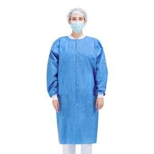 Non-Sterile SMS Disposable Non Woven Medical Isolation Gown Lab Coat Uniform