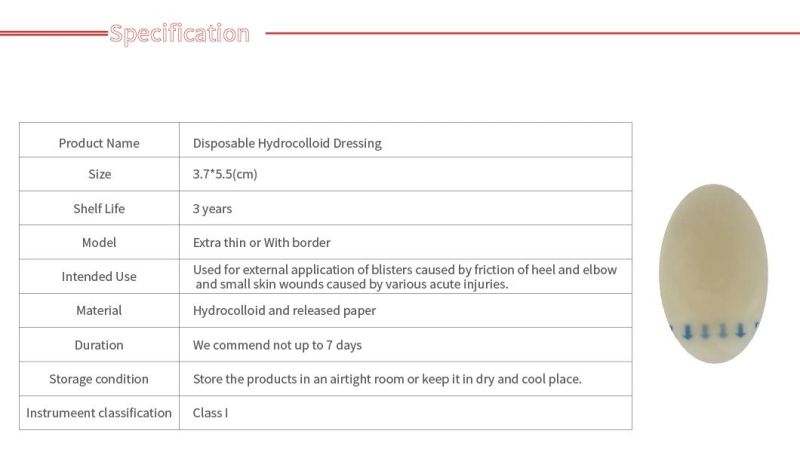 Material Medical Wound Care Dressing Hydrocolloid