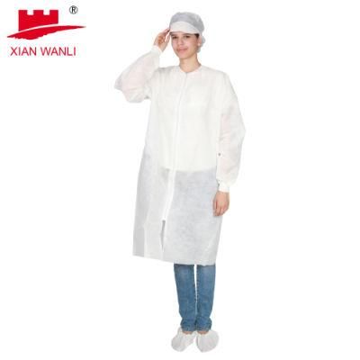 Food Industry Lab Coat Disosable Anti-Dust Workwear Non Woven Worksuit