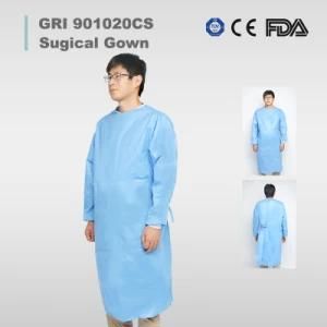 China Whitelisted Exporter Disposable SMS Non-Woven 47GSM Medical Operation Reinforced Surgical Gown with Medical Towels
