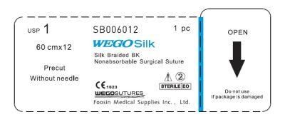 Wego Brand Silk Precut Surgical Sutures