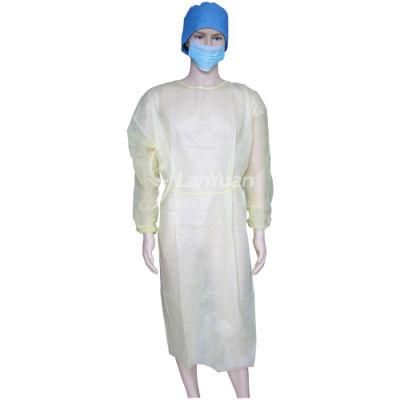 Waterproof SMS Disposable Non-Woven PP PE Sterile Hospital Isolation Gown