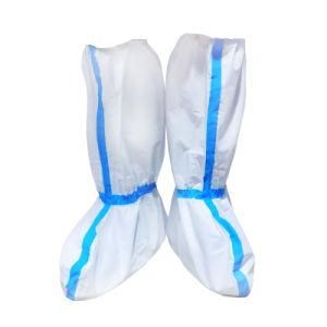 Nonwoven/PP/SMS/PP+PE/Plastic/Polyethylene/Poly/HDPE/LDPE/Waterproof PE Overboots, Disposable CPE Boot Cover, with Tie