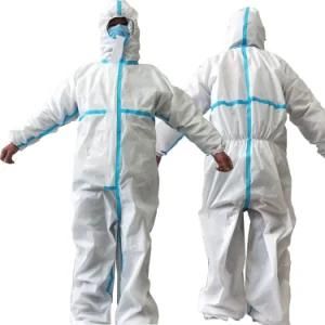 Ce FDA En14126 Coverall in Stock Antivirus Overalls Medical Protective Clothing