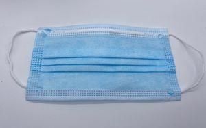 Surgical Standard Mask, Disposable Blue Non-Woven Mask, Dust-Proof Safety Breathable Mask, Respirator with Earmuffs