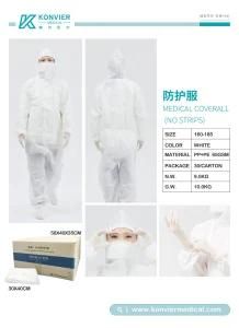 Superior Quality Disposable Safety Protective Isolation Gown Coverall with Blue Taping