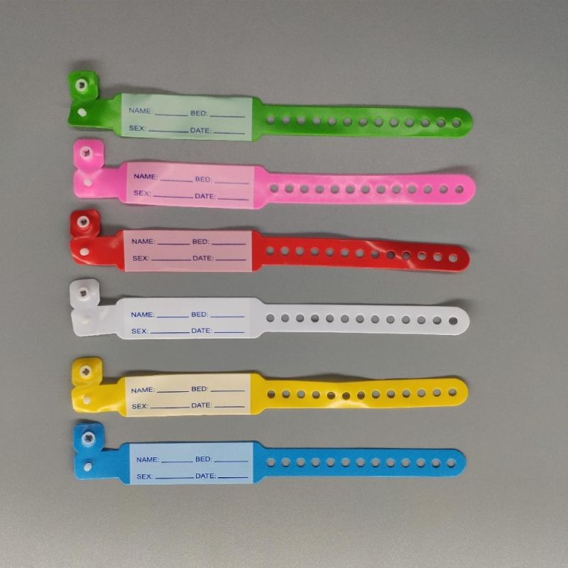 Blue Color Card Disposable Hospital Patient Mom and Baby PVC Plastic ID/Identification Bands