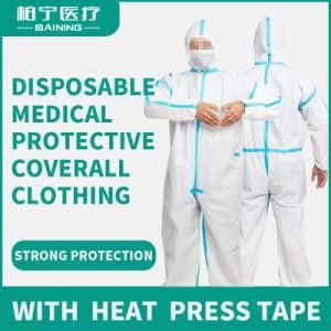 Anti Virus Medical Suit Disposable Hazmat Protective Isolation Suit Clothing Microporous Coverall for Public Place