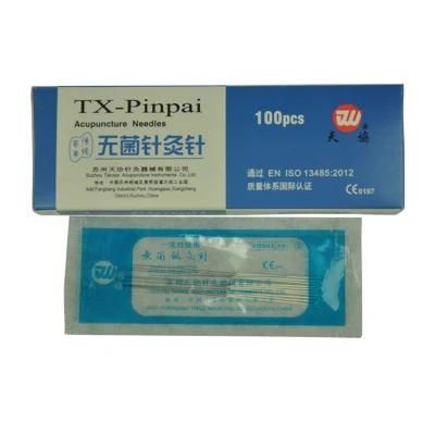 Single Use 100PCS/Box Disposable Sterile Silver Wire Handle Acupuncture Needles with Plastic Bag Packing
