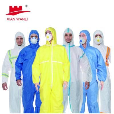 Anti-Virus Sterile PP PE Disposable Isolation Hazmat Safety Suit Protective Clothing Medical Coveralls with Shoe Cover
