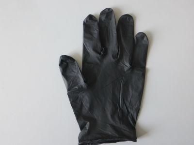 Black Nitrile Gloves Without Powder for Medical Use