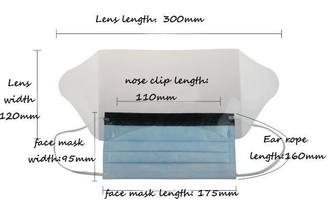 Bfe99 Disposable Face Mask with Eye Shield Face Mask with Anti-Splash Shield