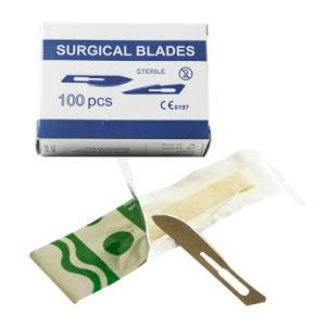 Single Use High Quality Carbon/Stainless Steel Surgical Blades with Plastic Handle