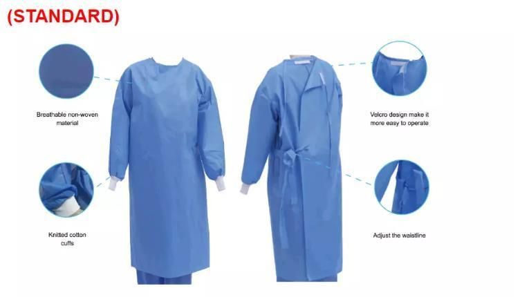 Level 2 Non-Woven Fabric Surgical Gowns with Hooded