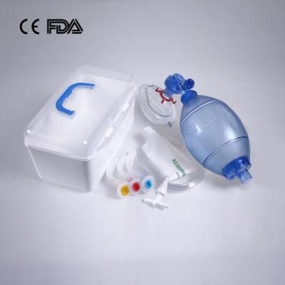 PVC Manual Resuscitator PVC Ambu Bag Factory PVC Manual Resuscitator for Adult Pediatric Infant Size Blue with CE FDA