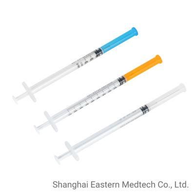 CE&ISO13485 Certificated Low Dead Space 1ml/0.5ml X 23G&25g Needle Vaccine Syringe