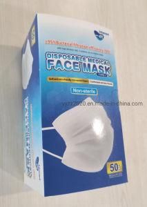 Factory Wholesale Mascarilla Type Iir Breathable Disposable 3 Ply Surgical Face Mask