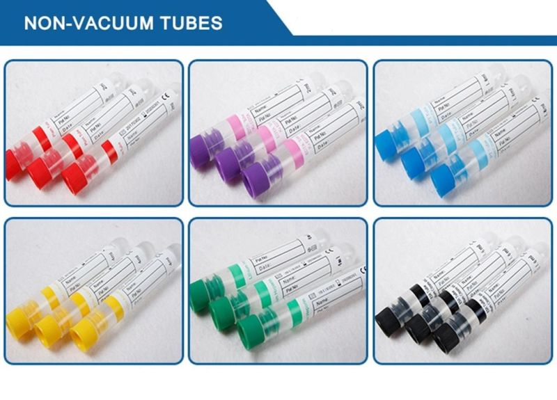 Manufacturer Sale Glass or Pet Non-Vacuum Blood Collection Test Tube with White Cap