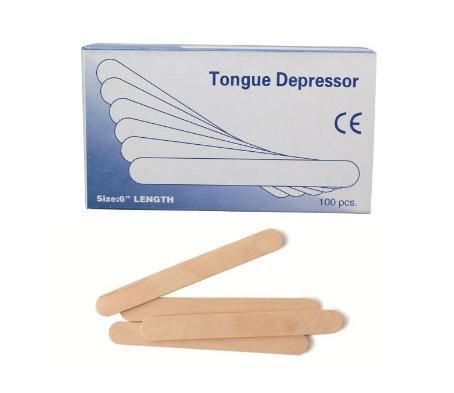 HD9 - Medical Packaging Sterile 150 * 18 * 1.6mm Wooden Disposable Tongue Depressor