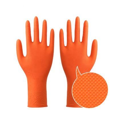 Powder Free Medical Food Diamond Pattern Examination Disposable Nitrile Gloves