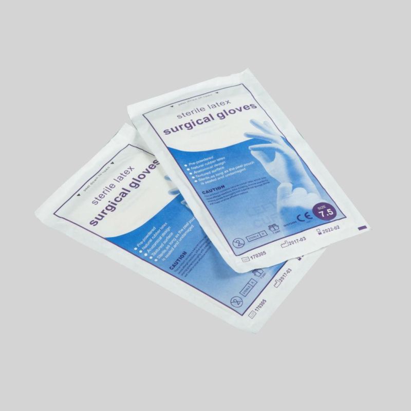 Disposable Medical Sterile Latex Surgical Gloves (Powdered or Powder Free) Used in Hospital
