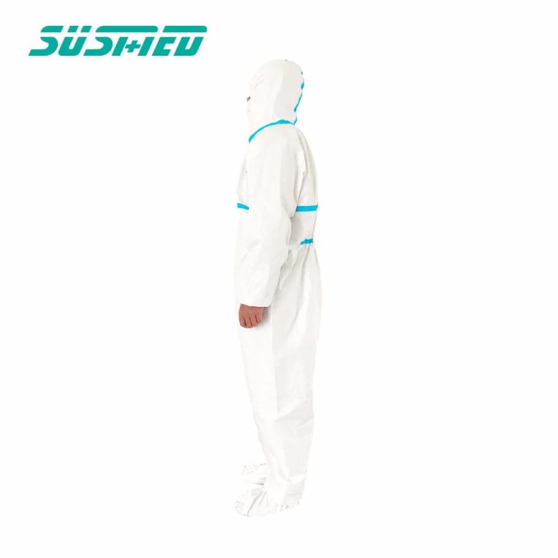 Waterproof Breathable Personal Medical Isolation Polypropylene Overalls Microporous Suits Disposable Coveralls