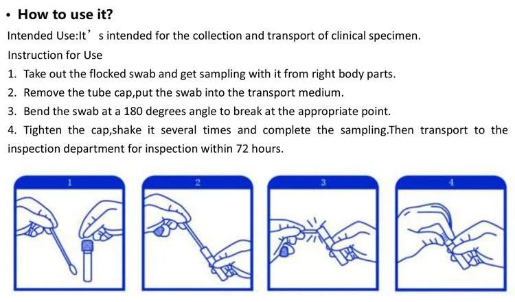 My-L011e Medical Consumables Nasal Saliva Swab Specimen Collect Kit Disposable Sample Collection Tube