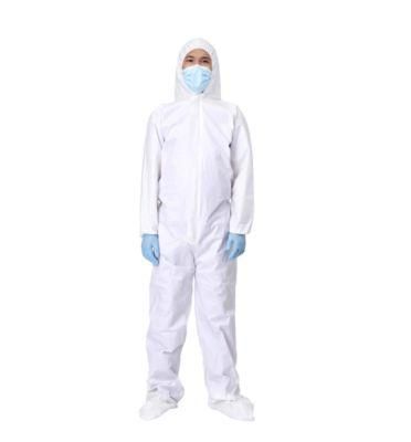 Chemical Industry White Microporous Protective Coverall Type 5 6 Full Body Protection Overalls Disposable Clothing Waterproof with Hood No Boot