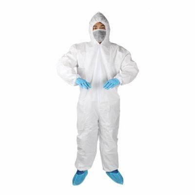 Medical Clothing White Non Woven Protective Ppes Suit Disposable Coveralls