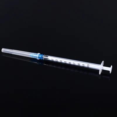 Disposable Medical Luer Slip 1ml Injection Syringe with Needle