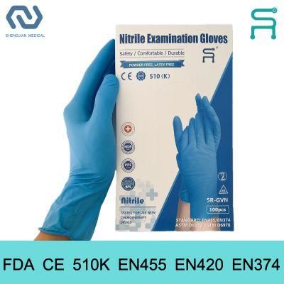 Disposable Nitrile Gloves Food Grade 510K En455 Nitrile Gloves