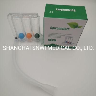 Medical Breathing Lung Exerciser Three Color Balls Portable Spirometer