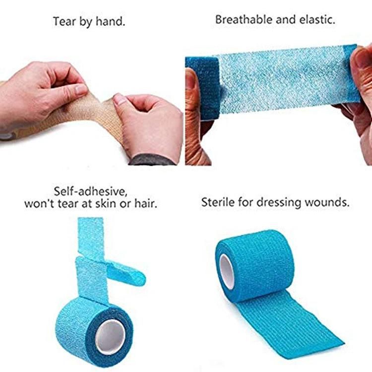 Disposable Latex Free Cotton Nonwoven Elastic Self Adhesive Cohesive Bandage