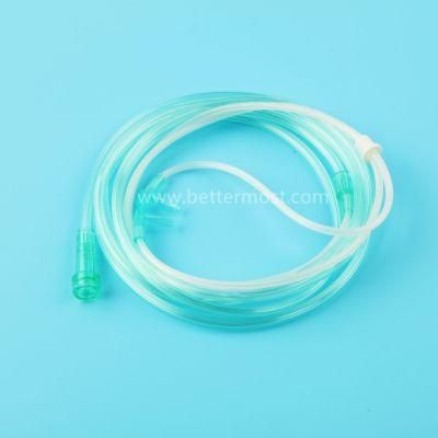 Disposables Super Soft Green Color PVC Nasal Cannula Standard Length 2.1m
