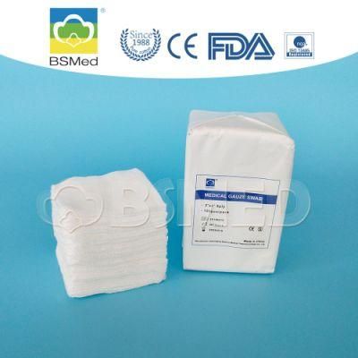 High Quality Unfolded Edge Medical Supplies Cotton Gauze Swab for Wound Dressings