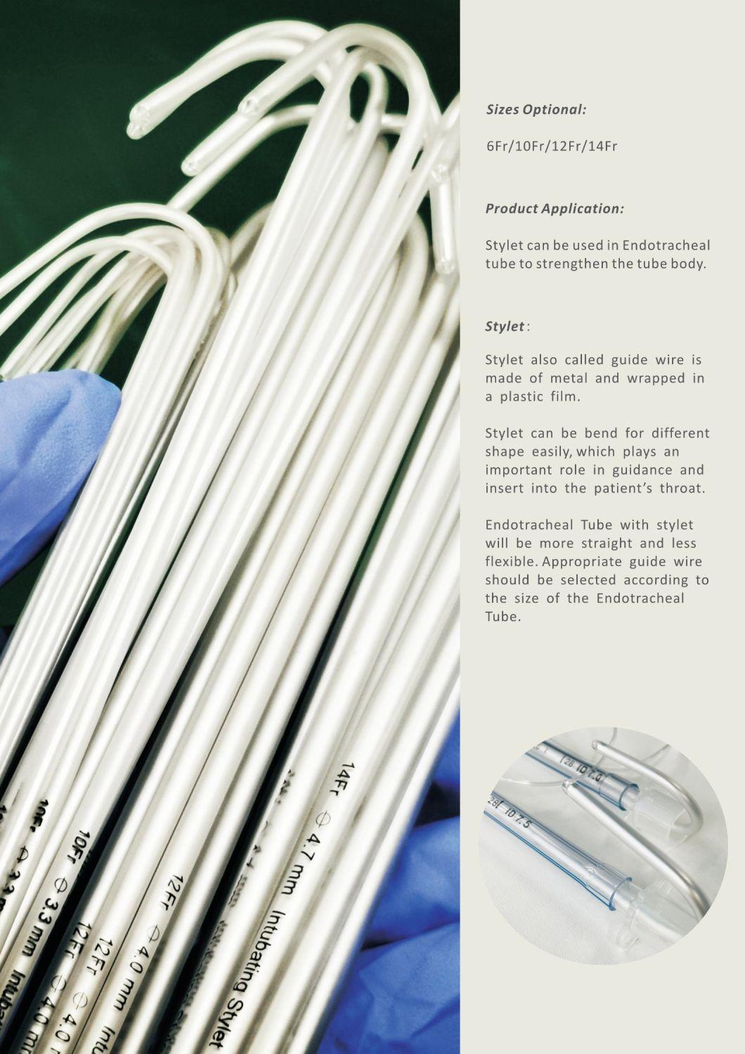 Endotracheal Tube Plastic Stylet Medical Equipment 6fr 10fr 12fr 14fr Optional