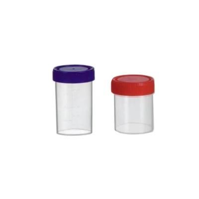 60ml Screwed Disposable Plastic PP Material Medical Test Urine Cup with Scale
