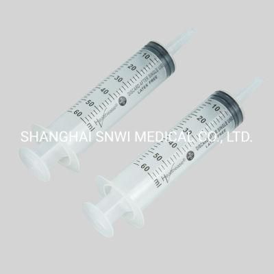 High Quality Disposable Medical Plastic Latex Free Three-Part Irrigation Syringes with Catheter Tip
