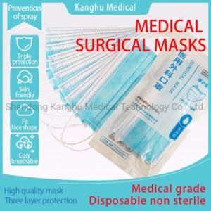 Shandong Kanghu 3 Ply Disposable Protective Medical Surgery Mask/Non Sterilized/Facemask/Ear Hanging/Medical