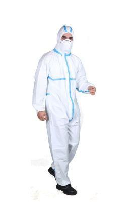 Type 456 Microporous Laminated Disposable Coverall Suit with 2-Way Zipper