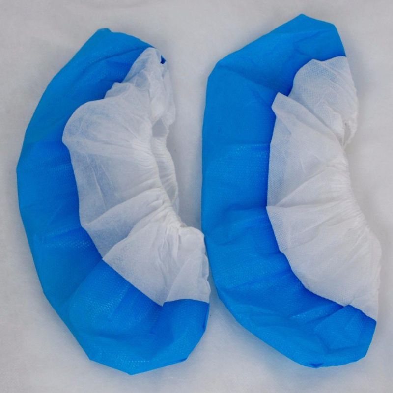 Disposable Blue Color Anti Slip Plastic Shoe Covers for Protectting Floors