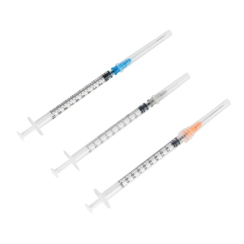 Injection Needle CE and ISO Certificated Fine Needle Mounted Lds 1ml Vaccine Syringe