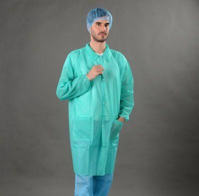 Stylish Disposable Medical Hospital Coat, Working Coat Uniform, Nonwoven Protective Coat