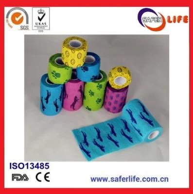 Sport Color Printed Therapy Cohesive Tape with 5cm*5m