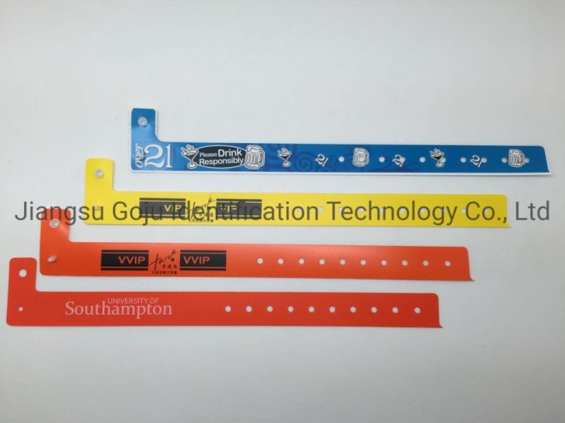 Customized Logo Printed Waterproof Plastic Wristband for Event